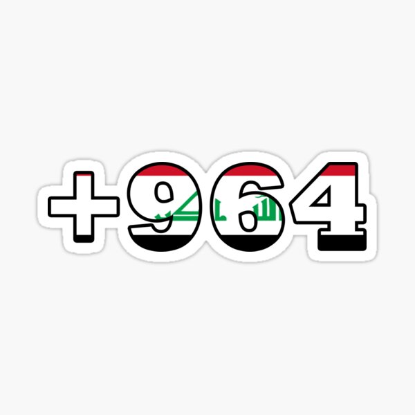 Iraq Flag on Country Code Stylish Design Sticker