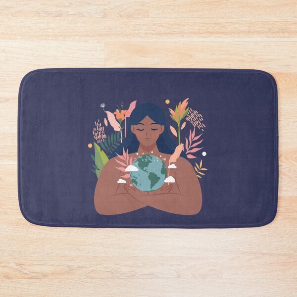 Item preview, Dark Skinned Woman Hugging Earth Floral designed and sold by Maria Simone.