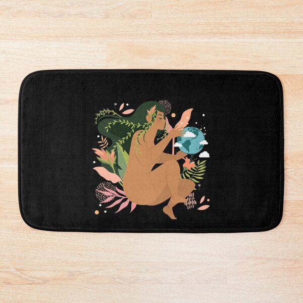 Item preview, Light Brown Skinned Woman Hugging Earth Floral designed and sold by Maria Simone.