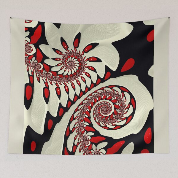 Item preview, Red Black and Cream Abstract Spiral Fractal designed and sold by Pam Blackstone.