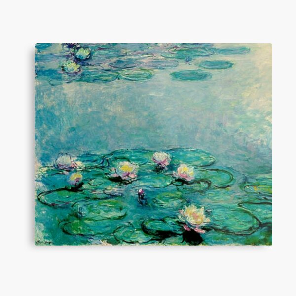Claude Monet's Green Water Lilies - Les Nymphéas Verts Metal Print