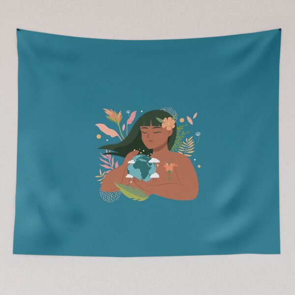 Item preview, Woman Hugging Earth Floral  designed and sold by Maria Simone.