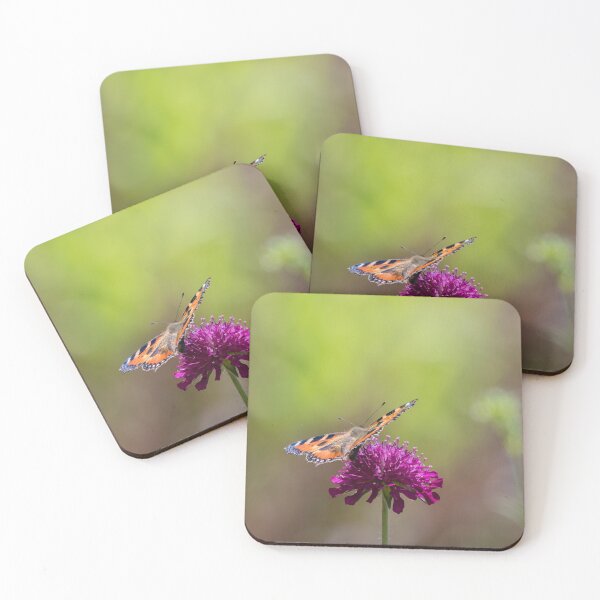 Item preview, Small Tortoiseshell Butterfly on Knautia Macedonica Flower designed and sold by MargaretClavell.
