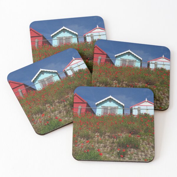 Item preview, Poppies & Beach Huts, Felixstowe, Suffolk designed and sold by wiggyofipswich.