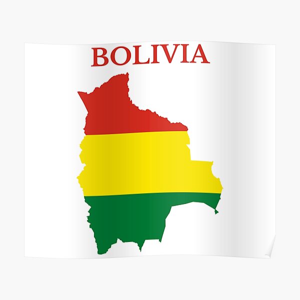 Bolivia flag map Poster