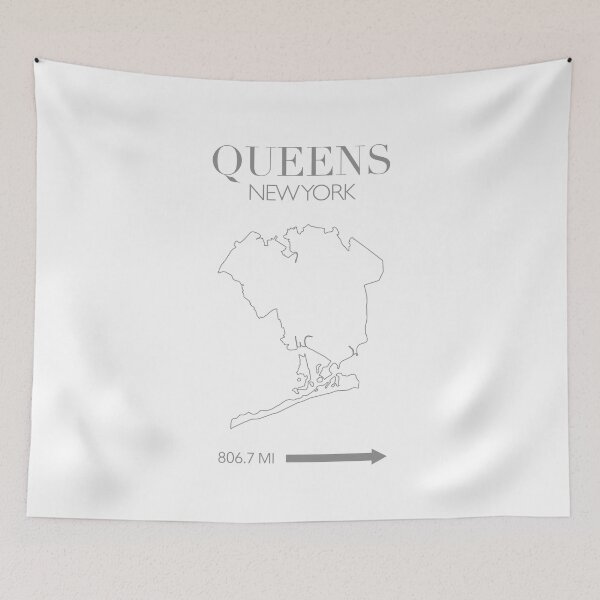 Item preview, Queens NY Map Outline designed and sold by Emmbrawl.
