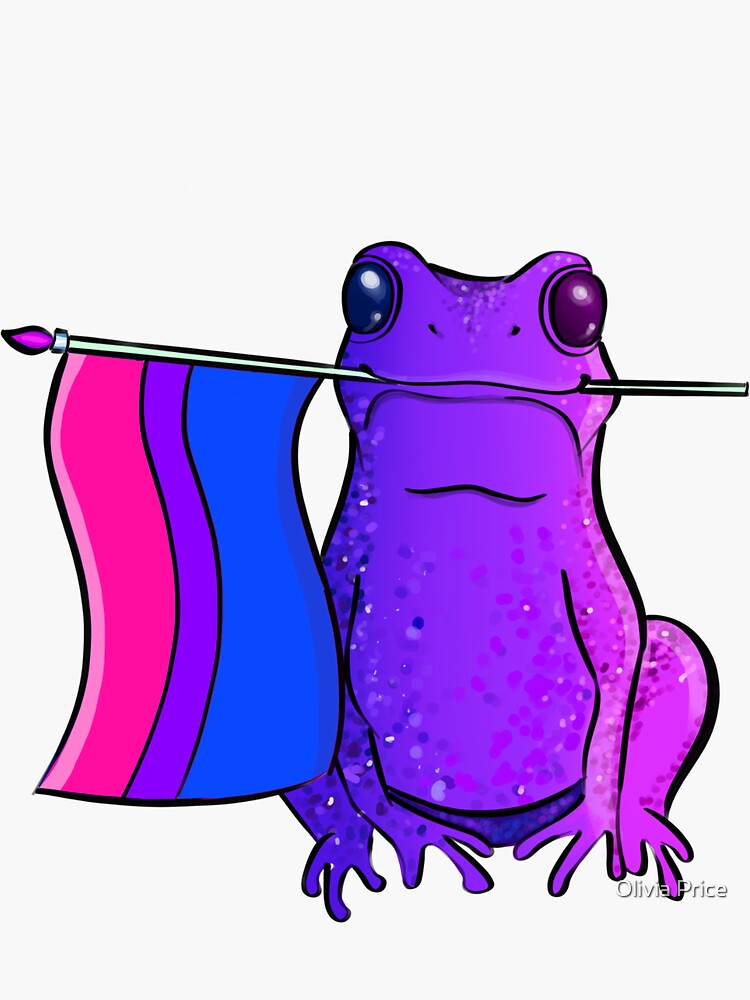 Bisexual Pride Flag Frog Sticker For Sale By Oh Hey Its Liv Redbubble