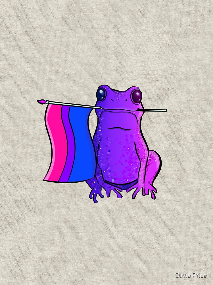 Bisexual Pride Flag Frog Pullover Sweatshirt By Oh Hey Its Liv