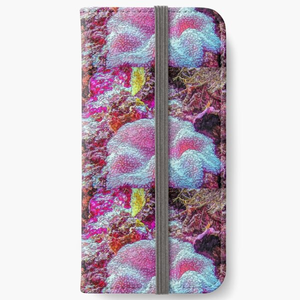 Soft Coral Feeding In Pink - Mixed Media DiveArt iPhone Wallet