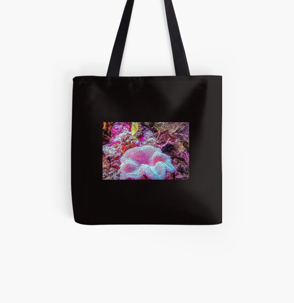 Soft Coral Feeding In Pink - Mixed Media DiveArt All Over Print Tote Bag