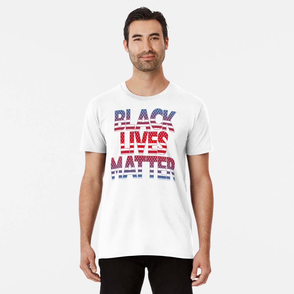 Black Lives Matter (Fight Injustice • Walk With Us Slogan • Red and Blue) Premium T-Shirt