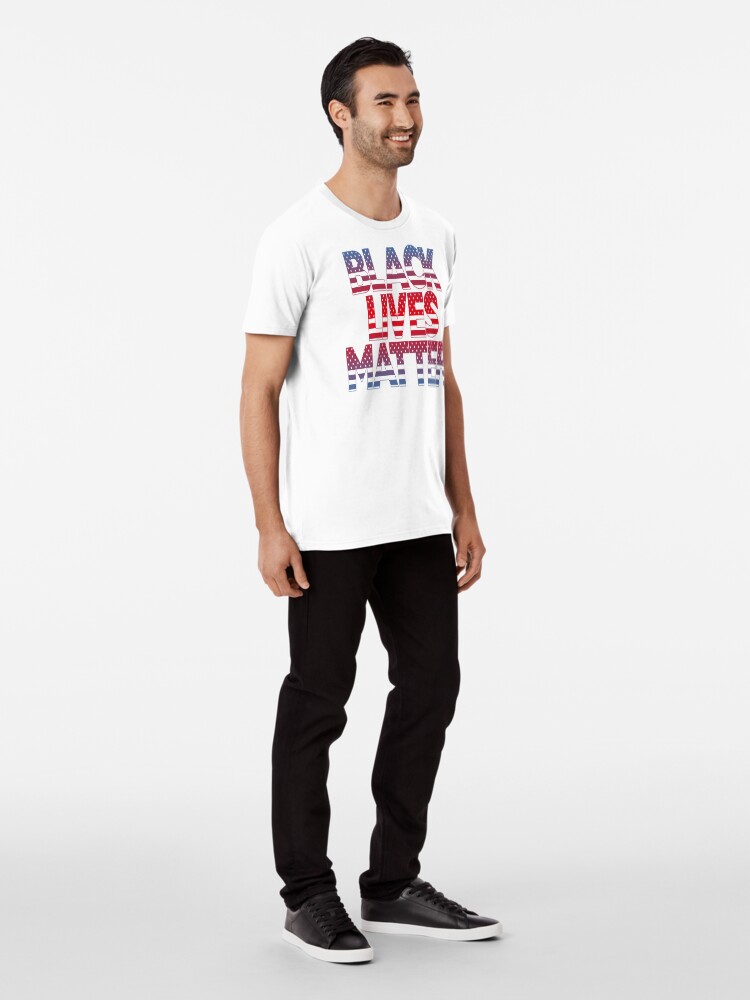 Alternate view of Black Lives Matter (Fight Injustice • Walk With Us Slogan • Red and Blue) Premium T-Shirt