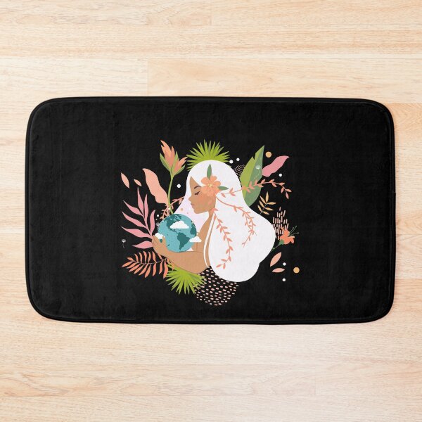 Item preview, Woman Hugging Earth Floral Fair Skinned white hair designed and sold by Maria Simone.
