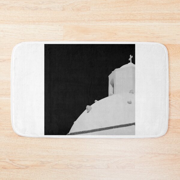 Item preview, Traditional church dome, small village, Santorini Greece, black and white designed and sold by Santorini Gallery.