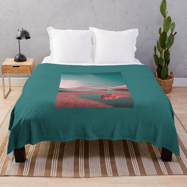 Item preview, Unreal river landscape with blue hippo and turquoise flamingo designed and sold by Archiworkshop.