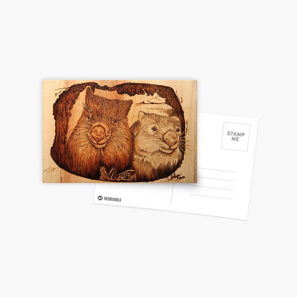 Item preview, Pyrography: Two Wombats in Their Burrow designed and sold by Robyn J. Blackford.