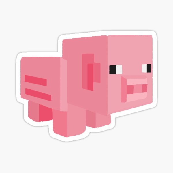 Minecraft Pig Stickers Redbubble - roblox minecraft zombie face decal