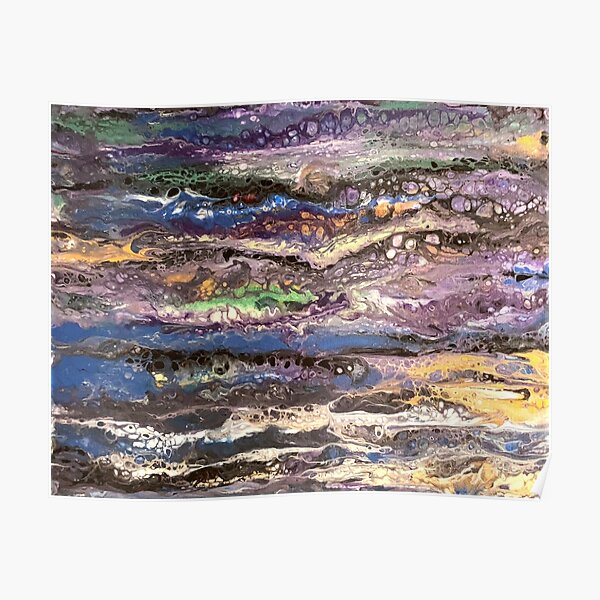 Dirty Pour - Multicolor Layers Horizontal Poster