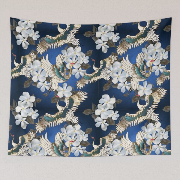 Item preview, Grus and white flowers designed and sold by WeeraS.