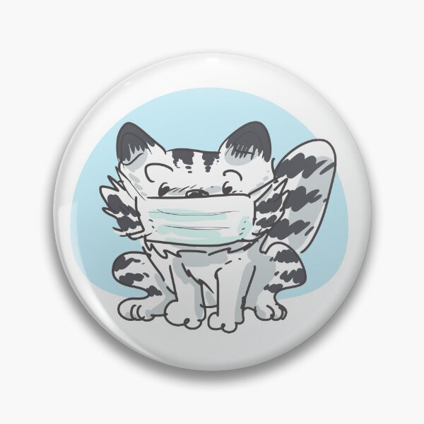 Item preview, tabby cat with face mask in the new normal situation. cartoon illustration. designed and sold by anticute.