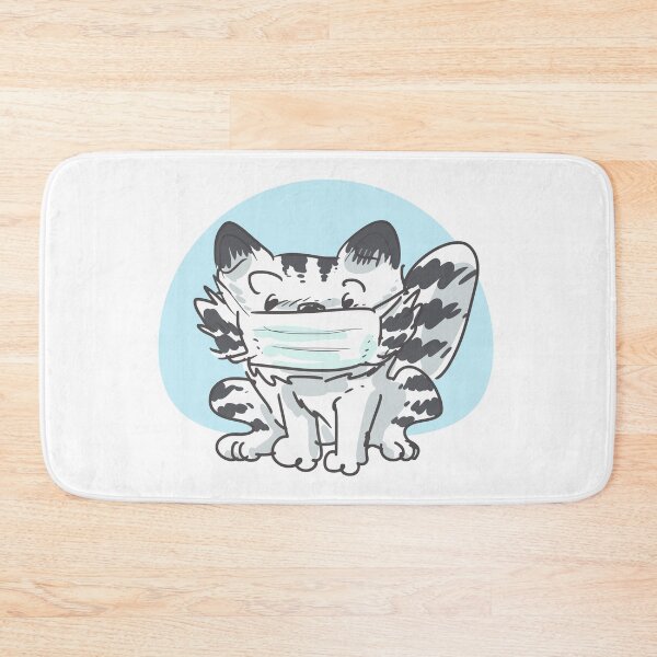 Item preview, tabby cat with face mask in the new normal situation. cartoon illustration. designed and sold by anticute.