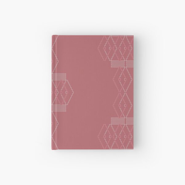 Ethno Muster aus geometrischen Elementen in rose und grau Notizbuch