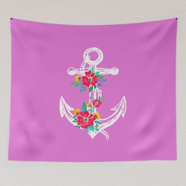 Item preview, Anchor with Flowers Cool Fashion Maritime Floral Art Summer Colors designed and sold by BCNDesign.