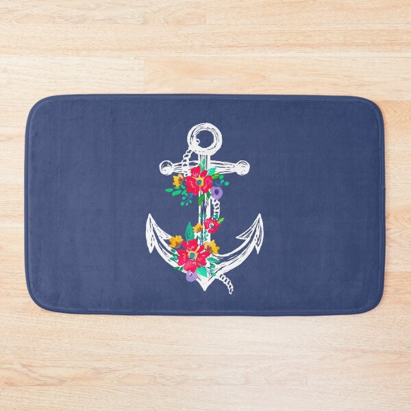 Item preview, Anchor with Flowers Cool Fashion Maritime Floral Art Summer Colors designed and sold by BCNDesign.