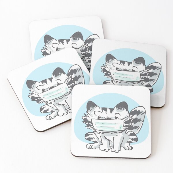 Item preview, tabby cat with face mask in the new normal situation. cartoon illustration. designed and sold by anticute.