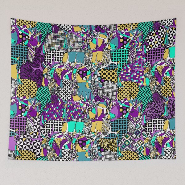 Item preview, crazy colour-way elks designed and sold by fgood.