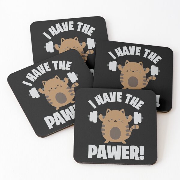 Item preview, I Have The Pawer Design I Have The Power Funny Cat Pun Gym designed and sold by swiftyspade.