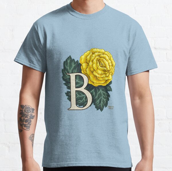 B is for Begonia Flower Monogram Floating Classic T-Shirt