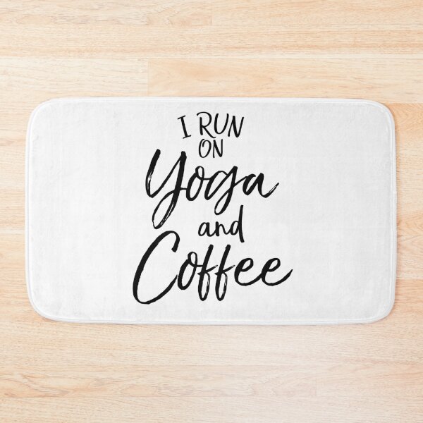 Item preview, I Run on Yoga and Coffee Cute Yoga Quote designed and sold by TNDesignStudio.