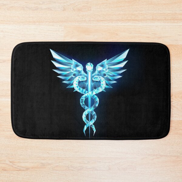 Item preview, Caduceus Crystal Symbol on Black Background designed and sold by Blackmoon9.