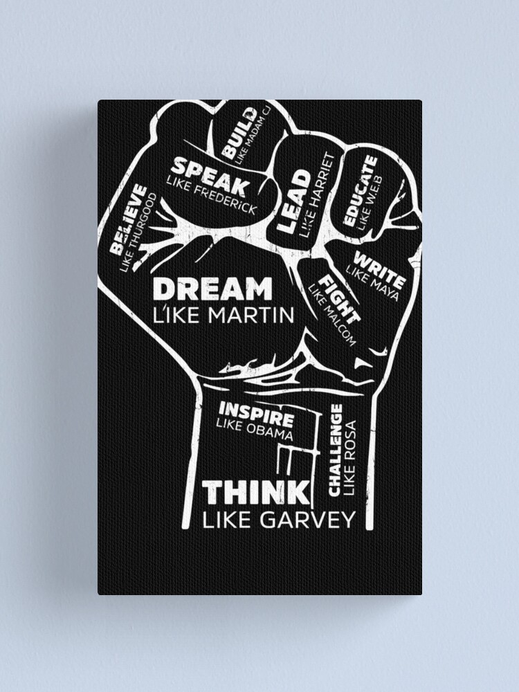 African American Inspiring Leaders Fist Black History Month Canvas Print  for Sale by Damonlepoutre