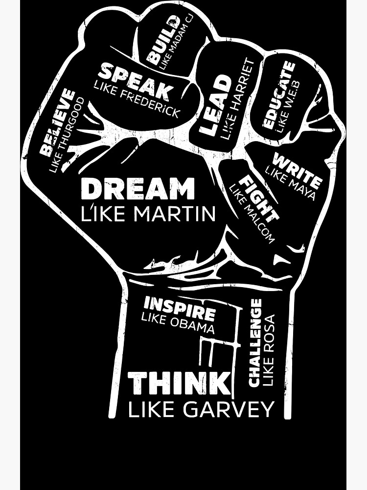 African American Inspiring Leaders Fist Black History Month Canvas Print  for Sale by Damonlepoutre