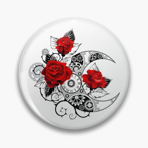 Item preview, Mechanical Crescent with Red Roses designed and sold by Blackmoon9.