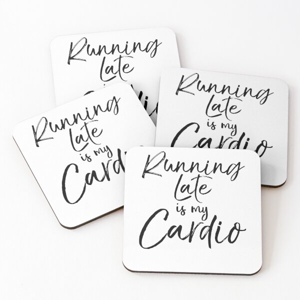 Item preview, Running Late is My Cardio Cute Yoga Quote designed and sold by TNDesignStudio.