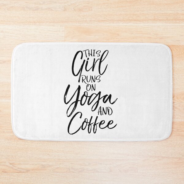 Item preview, This Girl Runs on Yoga and Coffee Cute Yoga Quote designed and sold by TNDesignStudio.
