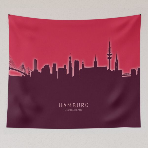 Artikelvorschau, Hamburg Germany Skyline entworfen und verkauft von ArtPrints.