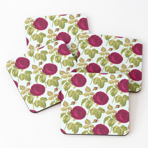 Item preview, Red roses on blue background - floral print designed and sold by kapotka.