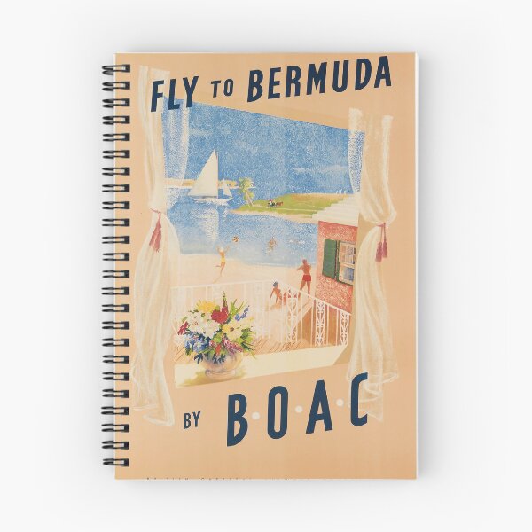 Item preview, Fly to Bermuda vintage travel poster designed and sold by stickart-marek.