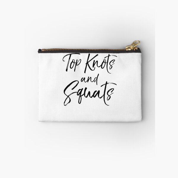 Artikelvorschau, Top Knots and Squats Funny Workout Quote entworfen und verkauft von TNDesignStudio.