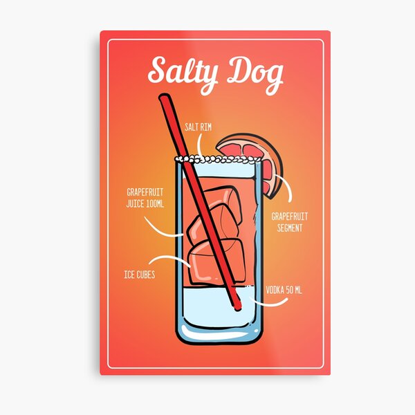 Salty Dog Cocktail Drinks Barkeeper Bar Restaurant Metal Print