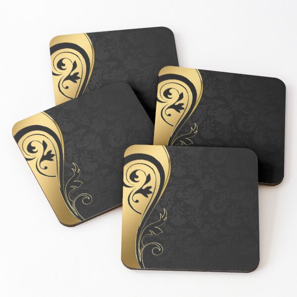 Item preview, Gold Frame Floral Black Wavy designed and sold by ahmed92.