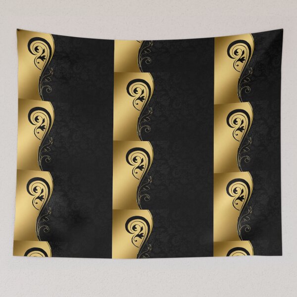 Item preview, Gold Frame Floral Black Wavy designed and sold by ahmed92.