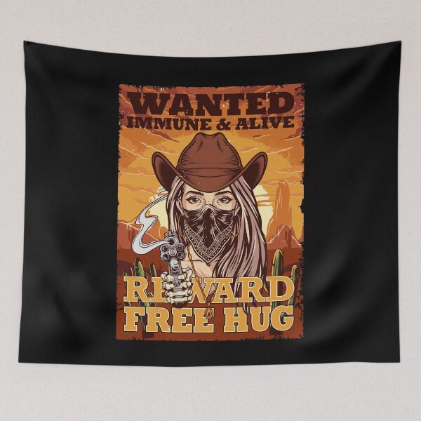 Item preview, Wanted Social Distancing Free Hug Cool Cowgirl Sunset Gift designed and sold by peter2art.