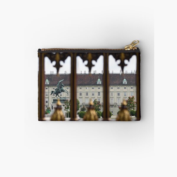 Item preview, Old iron fence and statue of Archduke Karl on Heldenplatz in Vienna designed and sold by goceris.