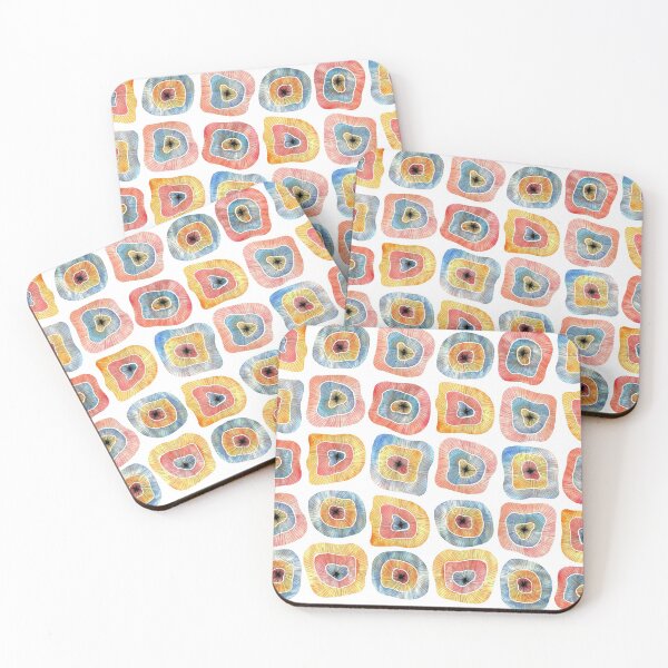 Item preview, Red Blue Yellow Black Bark Effect Mosaic designed and sold by Maitri-Sanghvi1.