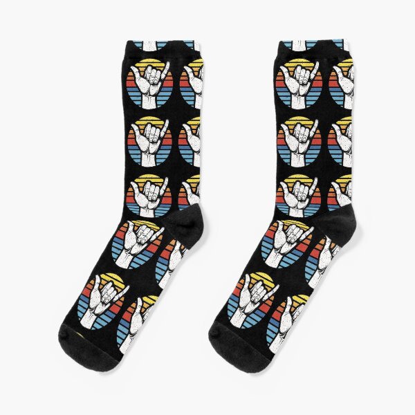 Surf - Shaka Hand - Retro Sun - dark Socks